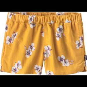 Patagonia Barely Baggies Yellow Floral Shorts